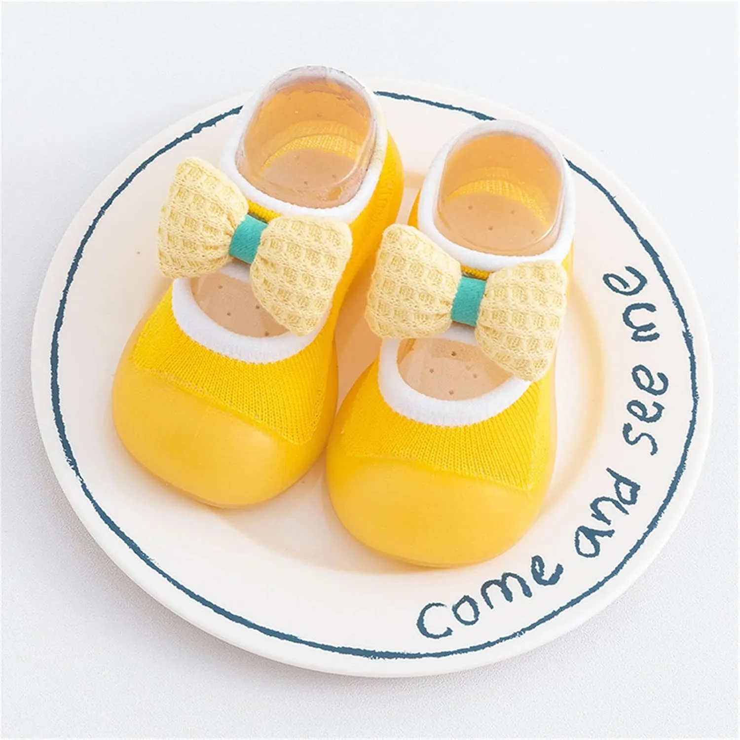 Toddler Sock Shoes Kids Infant Newborn Baby Boys Girls Shoes First Walkers Cute Bowknot Soft Antislip Sock Shoes B