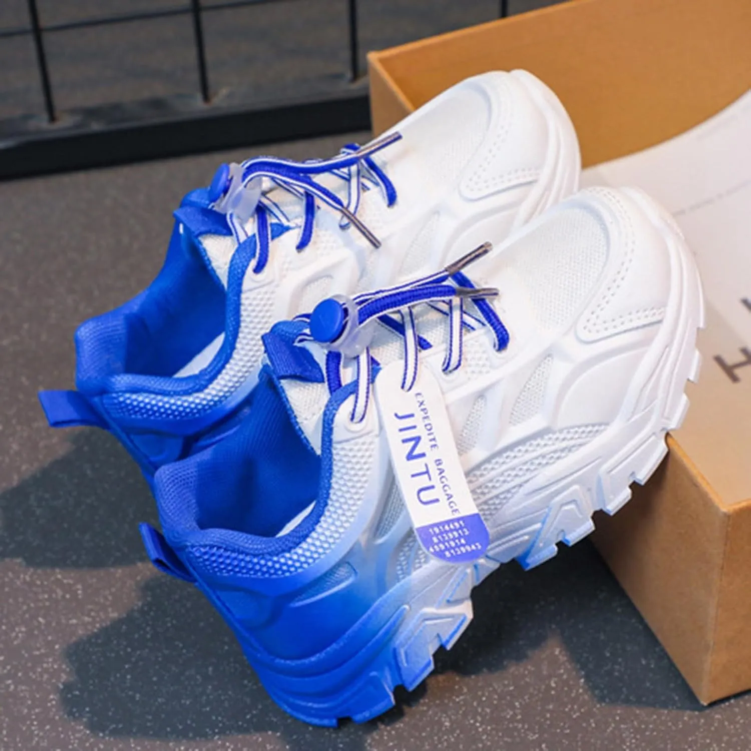 Toddler/Little/Big Kids Sneakers for Boys Girls Lace Up Running Athletic Sneakers Lightweight Breathable Tennis Shoes
