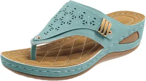 Walking Sandals Women Comfort Orthopedic Wedge Sandals Lightweight Mesh Sport Slides Sandals Arch Support Flip Flops