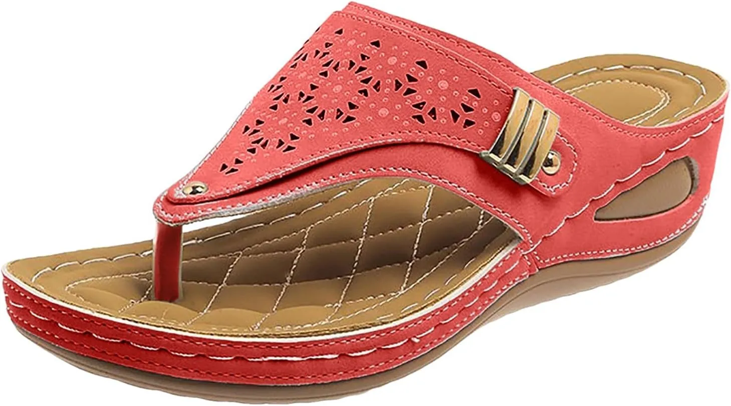 Walking Sandals Women Comfort Orthopedic Wedge Sandals Lightweight Mesh Sport Slides Sandals Arch Support Flip Flops