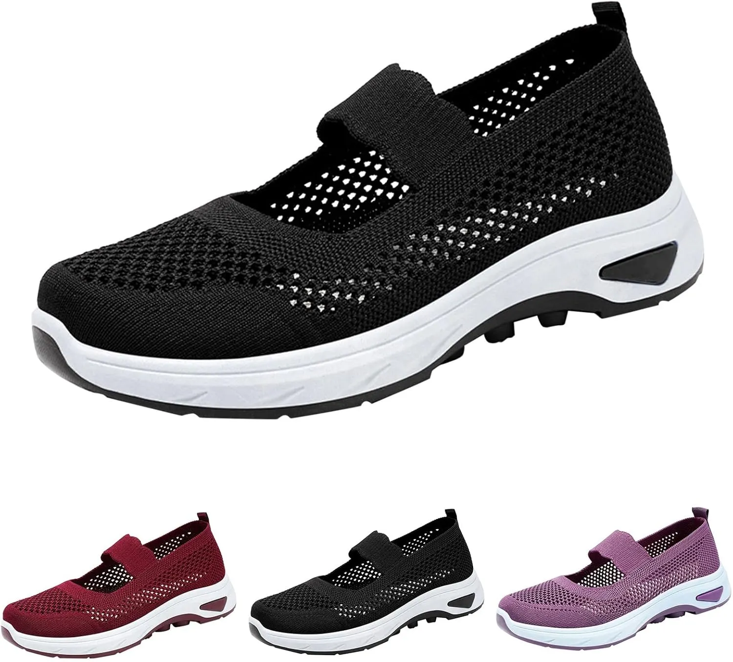 Walking Shoes Women Slip On Sneakers Knit Lightweight Comfortable Breathable Walking Shoes for Work Travel