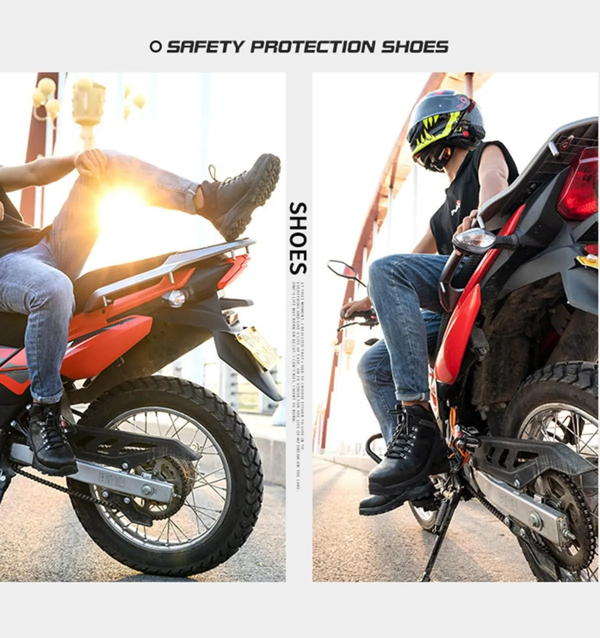 Waterproof Steel Toe Shoes for Men Lightweight Work Safety Boots for Industrial High Top Motorcycle Riding Shoes