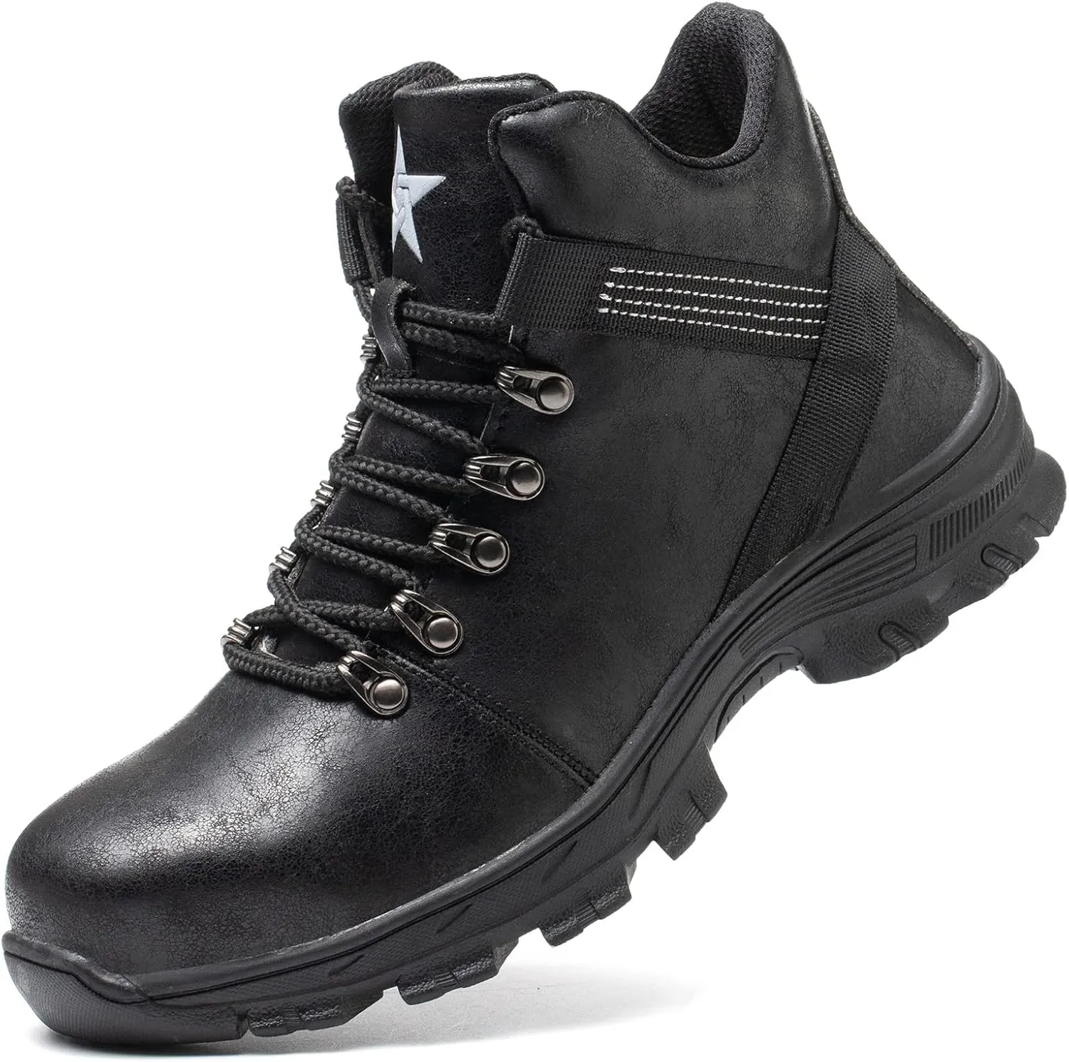 Waterproof Steel Toe Shoes for Men Lightweight Work Safety Boots for Industrial High Top Motorcycle Riding Shoes