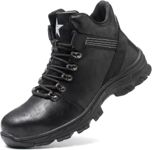 Waterproof Steel Toe Shoes for Men Lightweight Work Safety Boots for Industrial High Top Motorcycle Riding Shoes