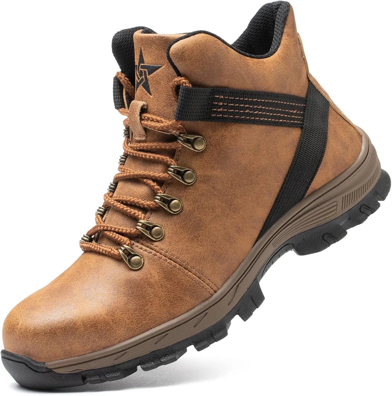 Waterproof Steel Toe Shoes for Men Lightweight Work Safety Boots for Industrial High Top Motorcycle Riding Shoes