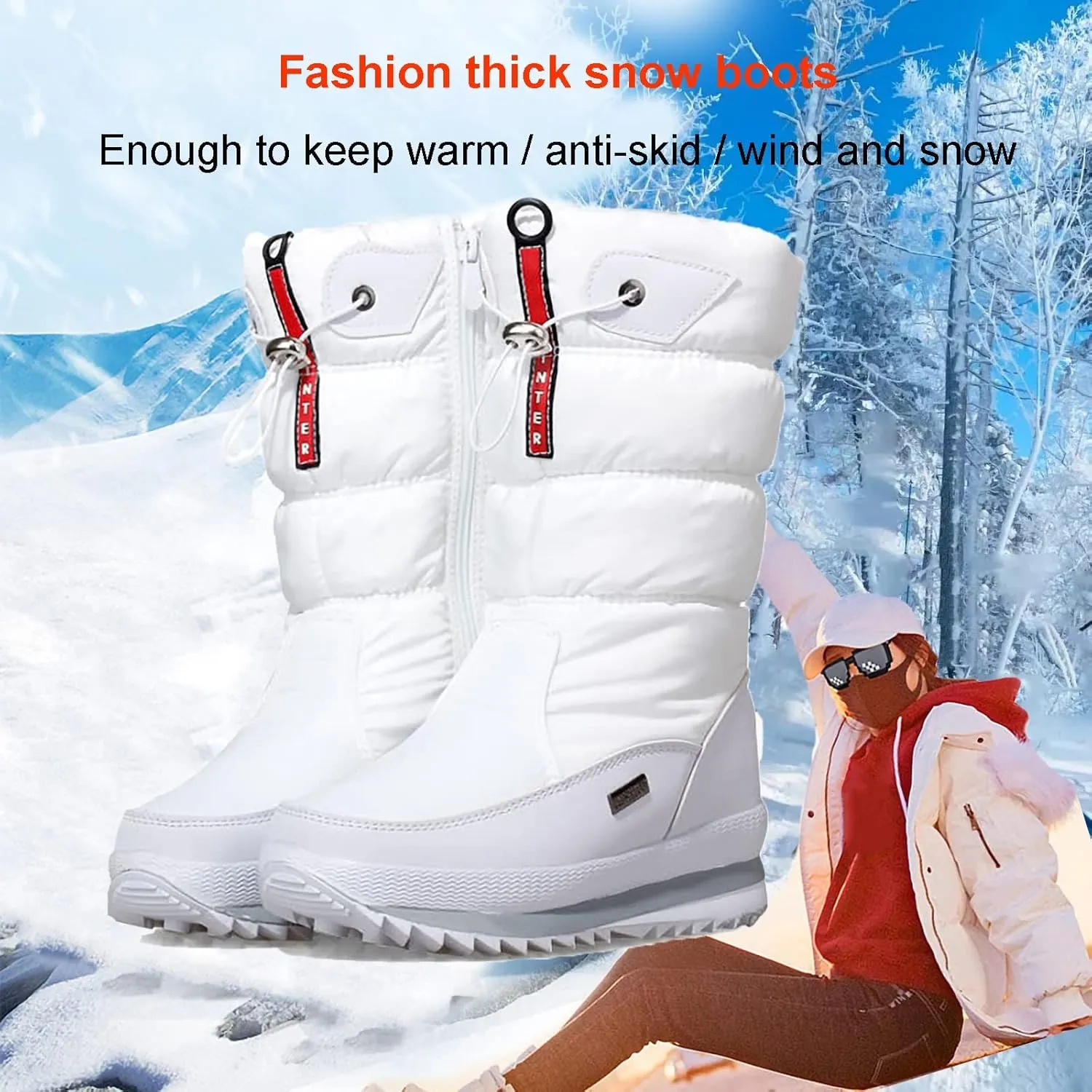 Winter Boots for Men and Women, Waterproof Warm Lined Snow Boots Winter Shoes Men's Snow Boots, Winter Hiking Shoes for Cold Weather Hiking Working Camping