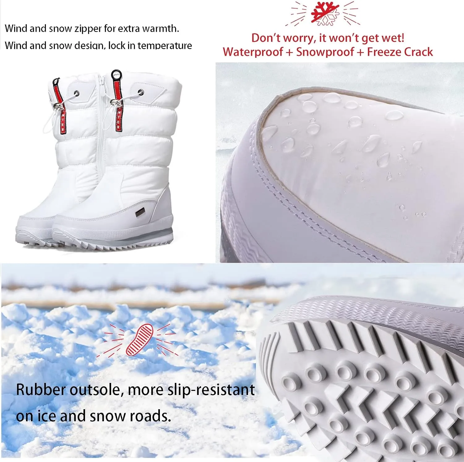 Winter Boots for Men and Women, Waterproof Warm Lined Snow Boots Winter Shoes Men's Snow Boots, Winter Hiking Shoes for Cold Weather Hiking Working Camping