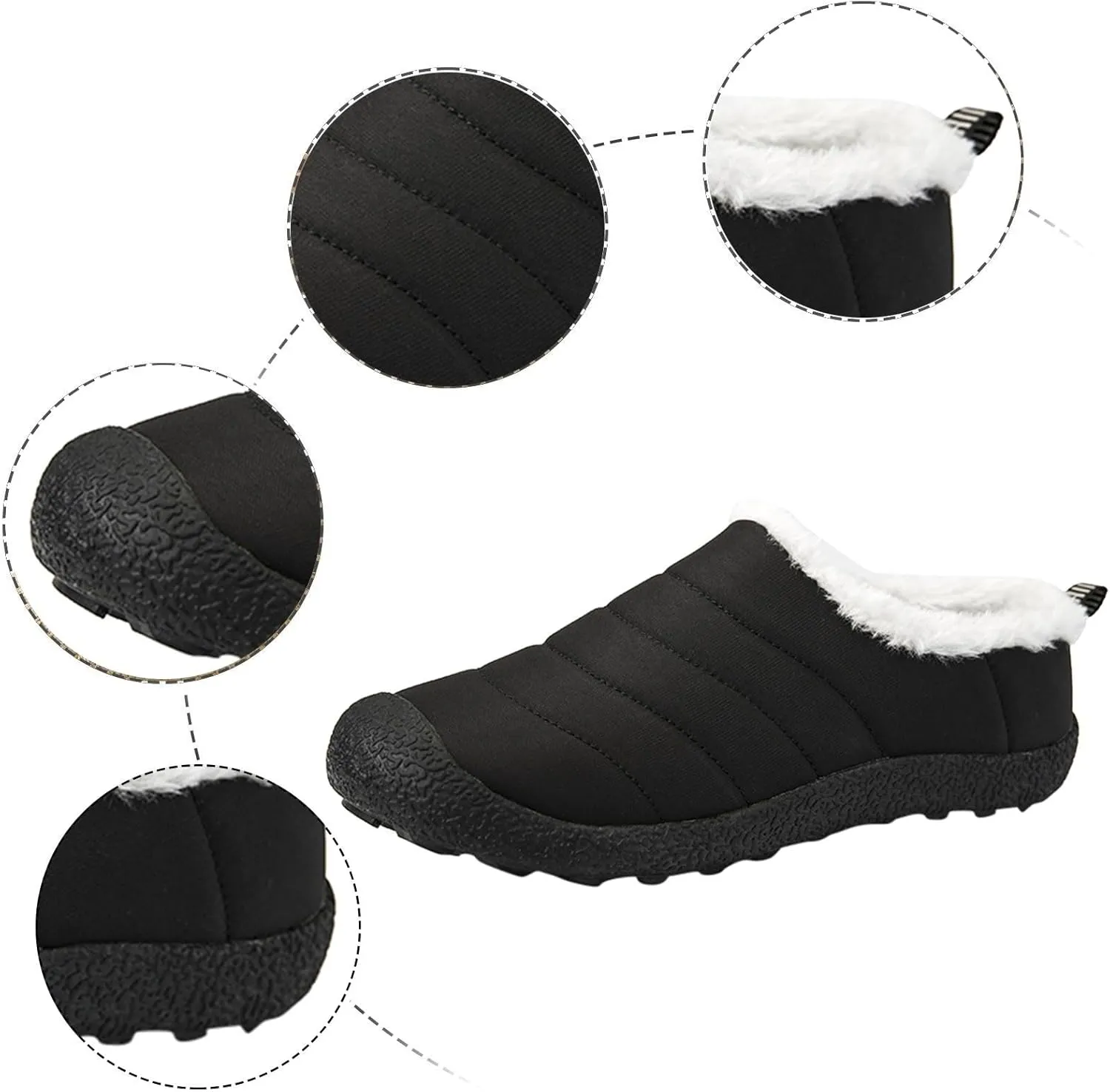 Winter Boots for Women Men Couple Warm Fur Lined Boots Waterproof Outdoor Ankle Booties Slip On Lightweight Boots
