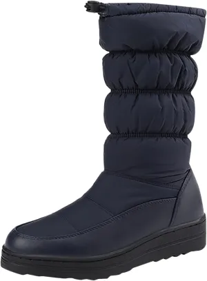Winter Boots for Women Warm Fur Lined Mid Calf Winter Booties Puffy Waterproof Slip On Lightweight Womens Boots