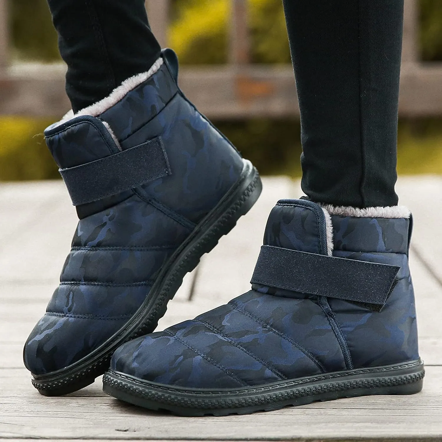 Winter Boots for Women Warm Fuzzy Fleece Lined Walking Ankle Snow Booties Waterproof Ankle Boots Outdoor Booties