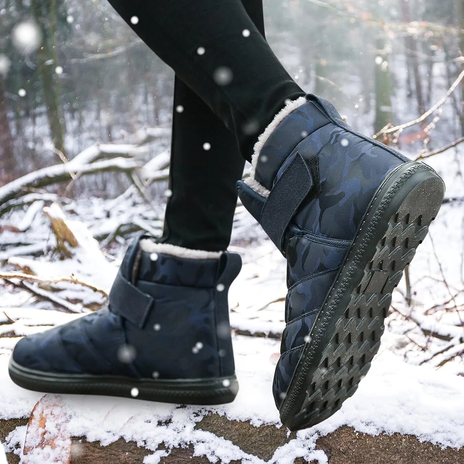 Winter Boots for Women Warm Fuzzy Fleece Lined Walking Ankle Snow Booties Waterproof Ankle Boots Outdoor Booties