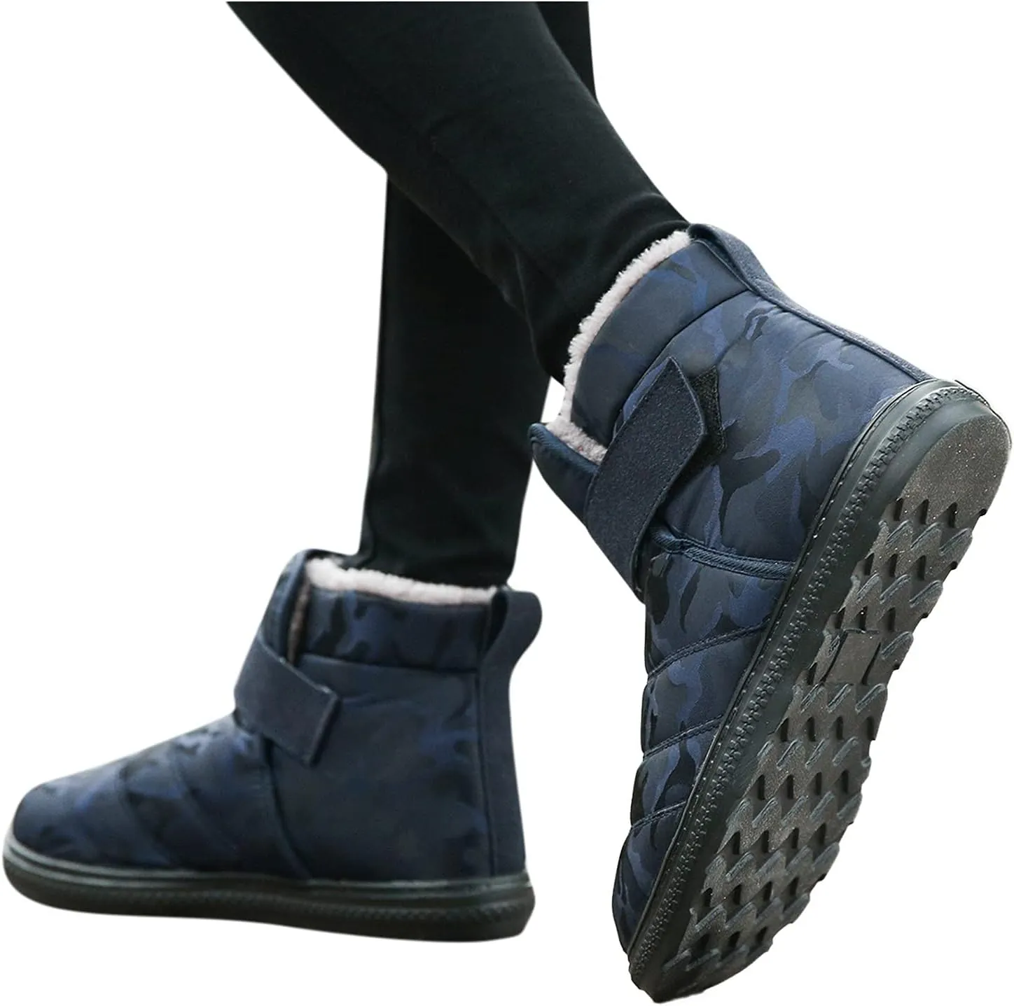Winter Boots for Women Warm Fuzzy Fleece Lined Walking Ankle Snow Booties Waterproof Ankle Boots Outdoor Booties
