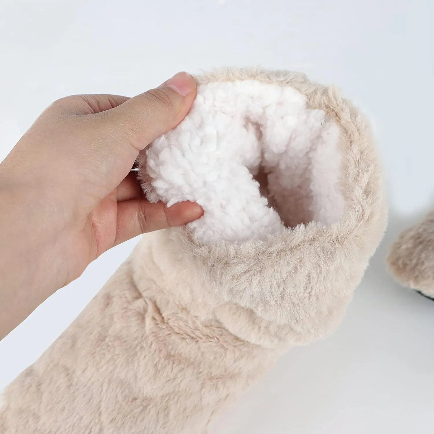 Women Floor Boots Warm Indoor Slippers Girl Warm Bootie Sock Home Ankle High Boots Noiseless Sock Shoes Flat Non-Slip Slipper
