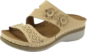 Women Wedge Sandals Orthopedic Arch Support Platforms Comfortable Orthotic Walking Sandal Open Toe Slip On Beach Shoes