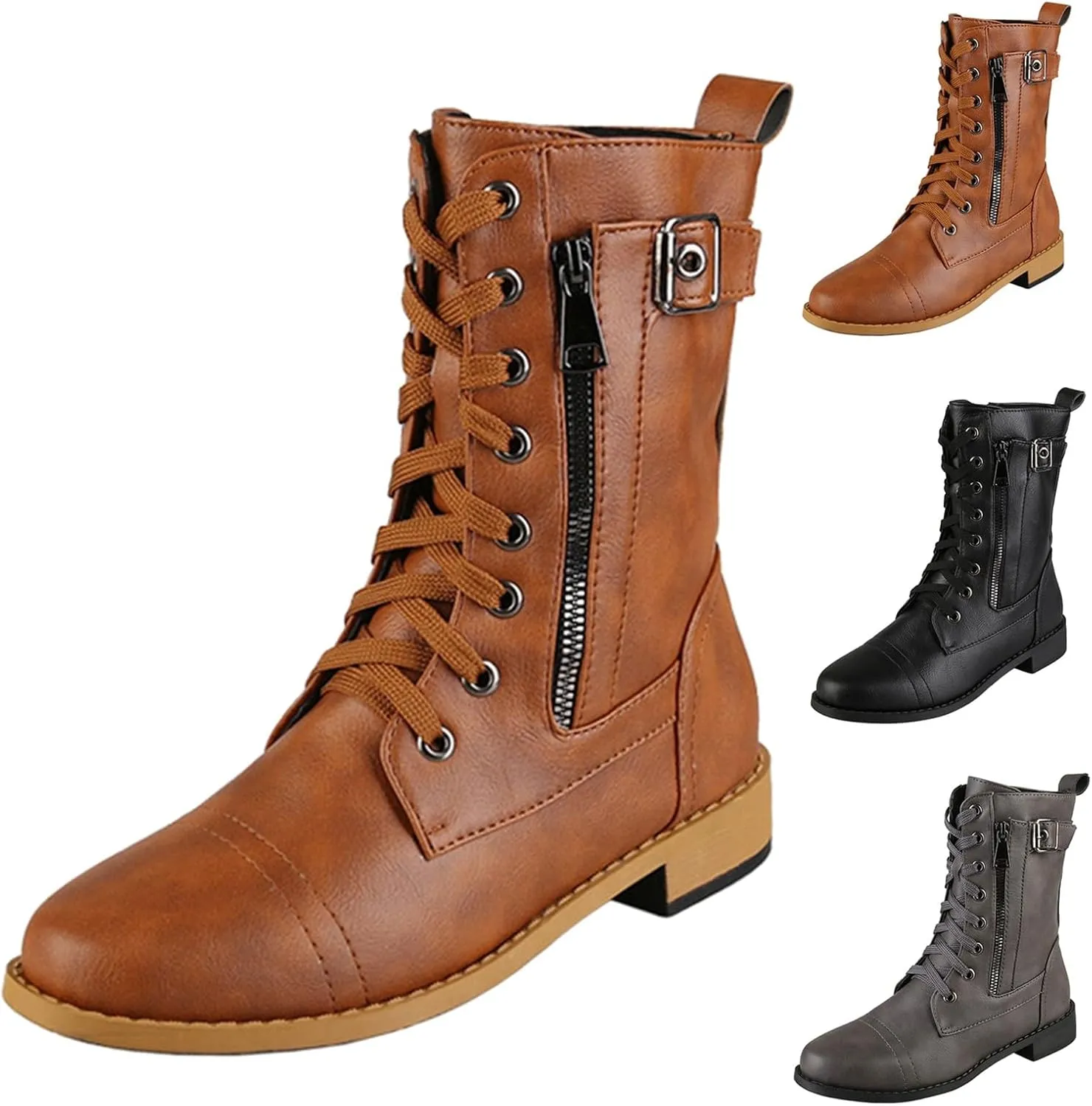 Women's Ankle Boots & Booties Women Booties Low Heel Oxford Boots for Women Womens Hiking Boot Non Slip Slip On Chunky Low Heel Classic Pointed Toe