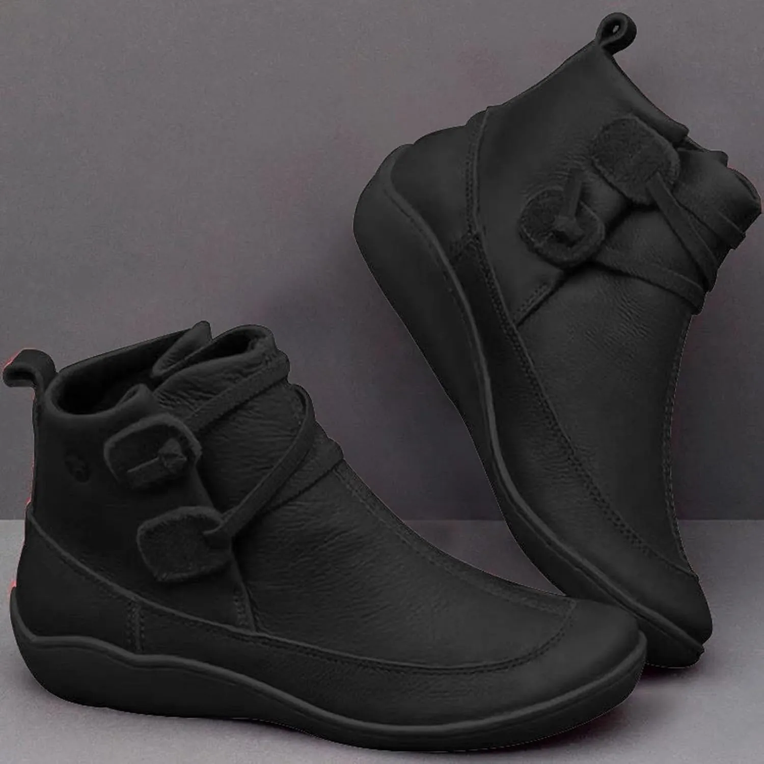Women's Ankle Boots & Booties Womens Black Booties Low Heel Women's Slip On Boots Work Boot Shoe Laces Men Lightweight Cute Round Toe Closed Toe Wide Fit Available