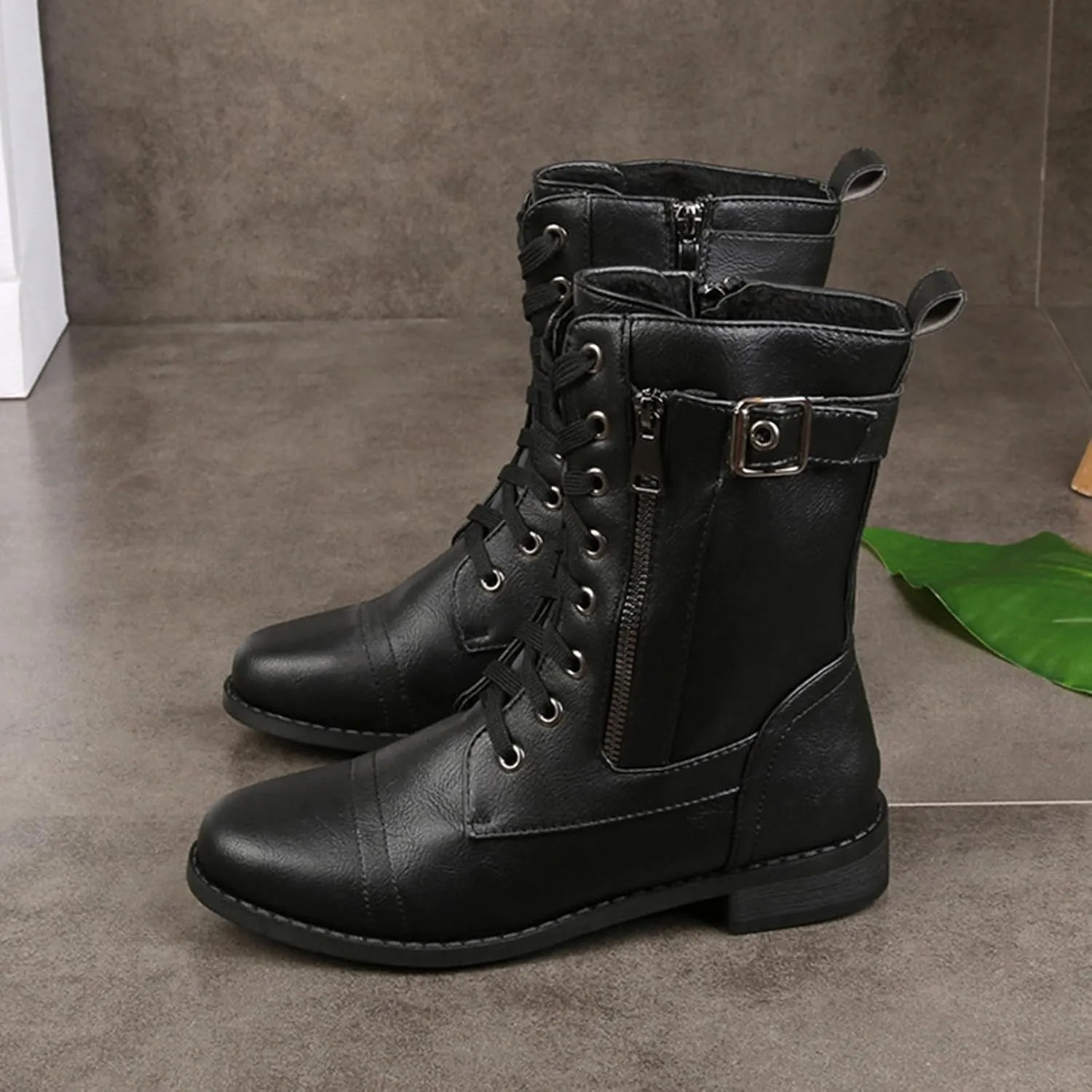 Women's Ankle Boots & Booties Women's Booties and Ankle Boot Black Womens Cowboy Boots Womens Bootie Round Toe Non Slip Slip On Closed Pointed Toe Low Block Heel Zip Up