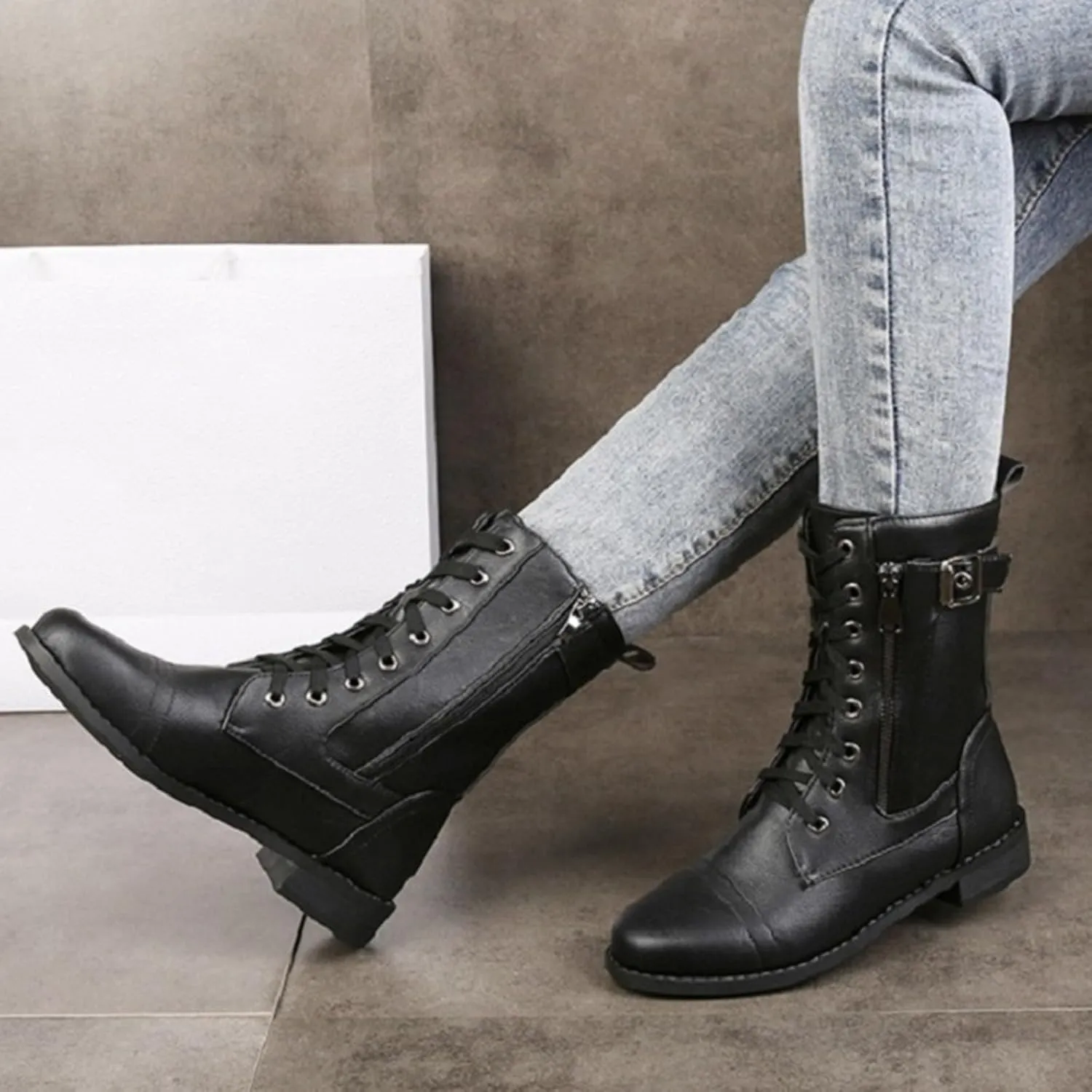 Women's Ankle Boots & Booties Women's Booties and Ankle Boot Black Womens Cowboy Boots Womens Bootie Round Toe Non Slip Slip On Closed Pointed Toe Low Block Heel Zip Up