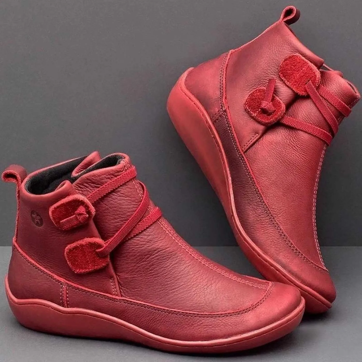 Womens Booties Ankle Western Booties for Women Flat Cowboy Boots for Women Womens Bootie Low Heel Cover Heel Round Toe Chunky Block Low Heel Vintage
