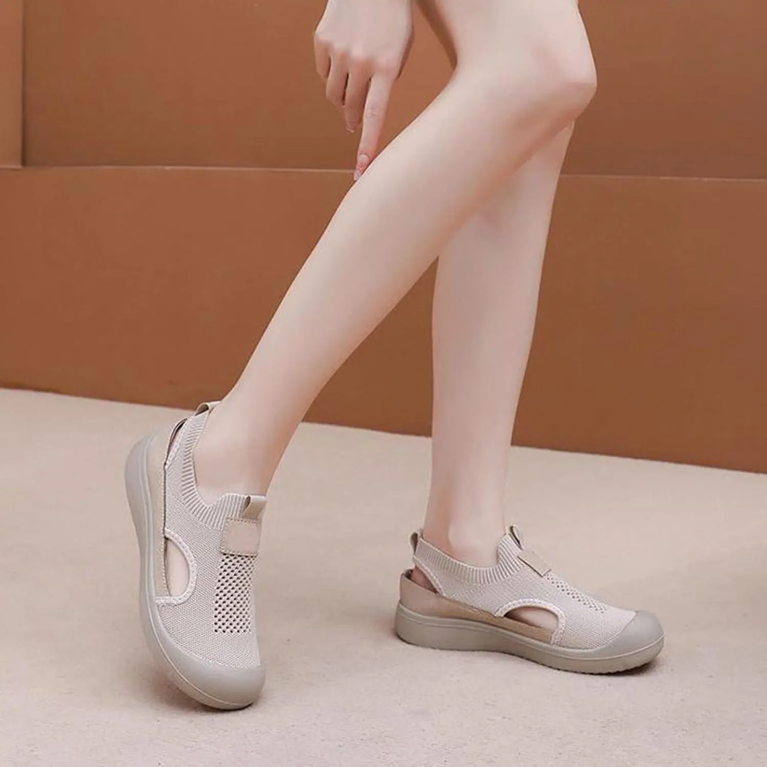 Women's Comfortable Breathable Casual Walking Shoes, Comfy Wedge Orthopedic Sneakers, Orthopedic Slip-On Walking Shoes for Women