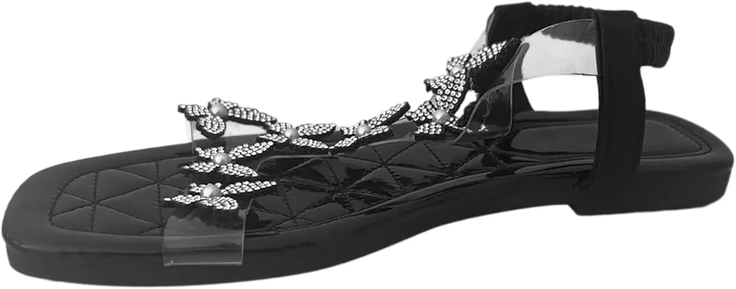 Womens Flat Sandals Summer Dressy Sandals Women's Comfortable Walking Sandals Comfort Beach Shoes