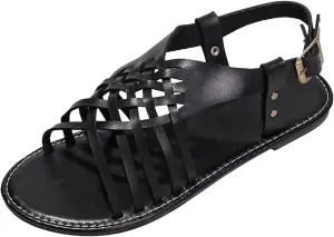 Women's Flat Summer Sandals for Daily Work and Comfort Outdoor Walking,Women's Durable Leather Sandals for Summer Beach,Breatableb,Lightweight,Water Friendly and Non Slip