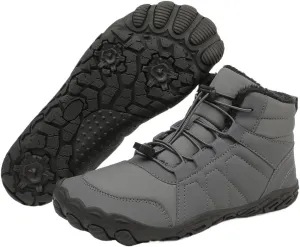 Womens Mens Snow Boots Winter Shoes Slip On Ankle Booties Fur Lined Minimalist Zero Drop Sole Walking Shoes Wide Toe Box Toes Shoes Waterproof Outdoor Sneakers Rubber Sole Military Work Desert Boots