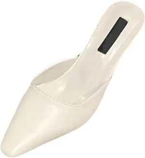 Women's Mule Sandals Elegant Square Toe Low Heel Girl Open Back Loafers Bridal Party Mule Sandals