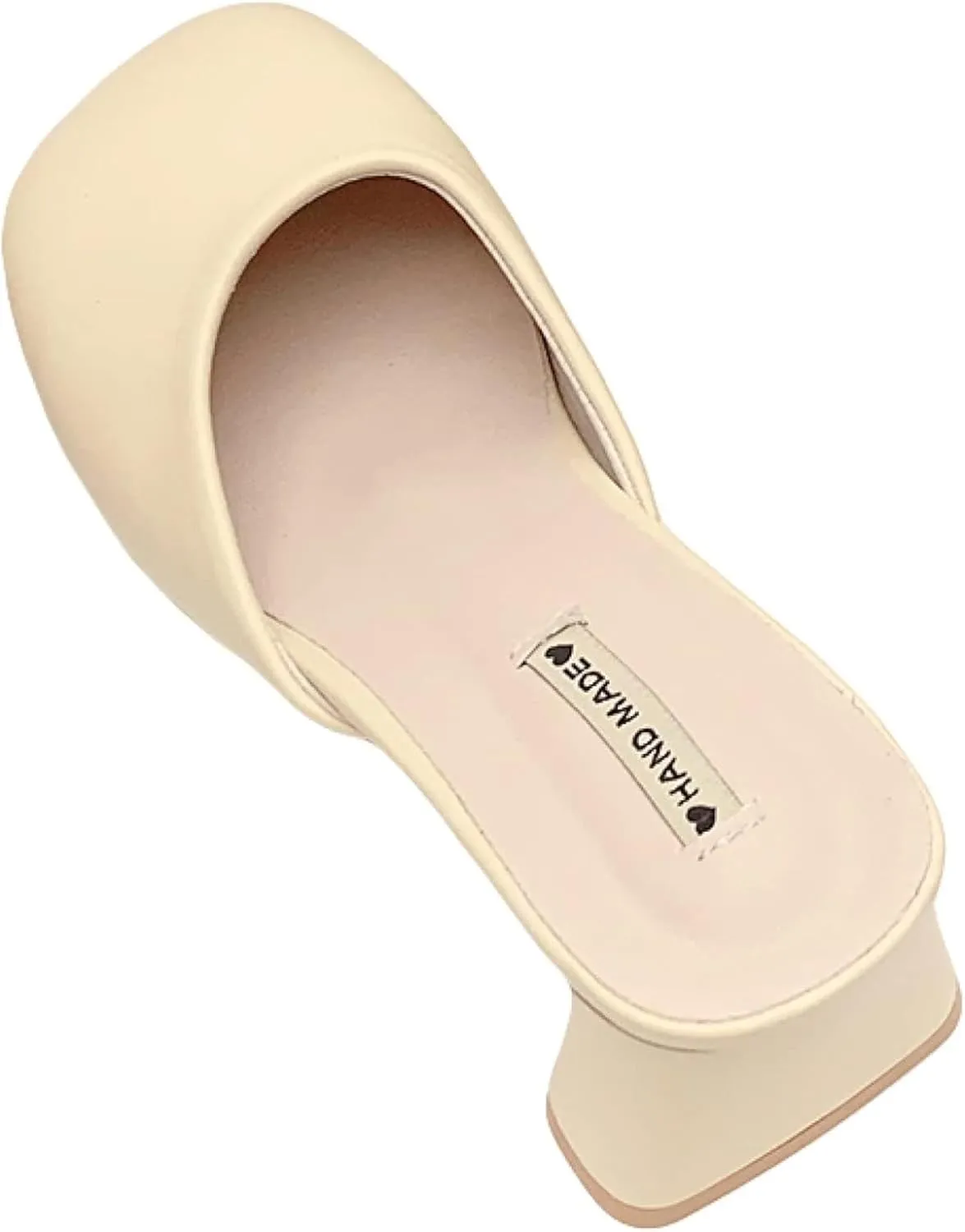 Women's Mule Sandals Slippery Cover Elegant Square Toe Thick Heel Girl Open Back Loafers Walking Mule Slippery Cover