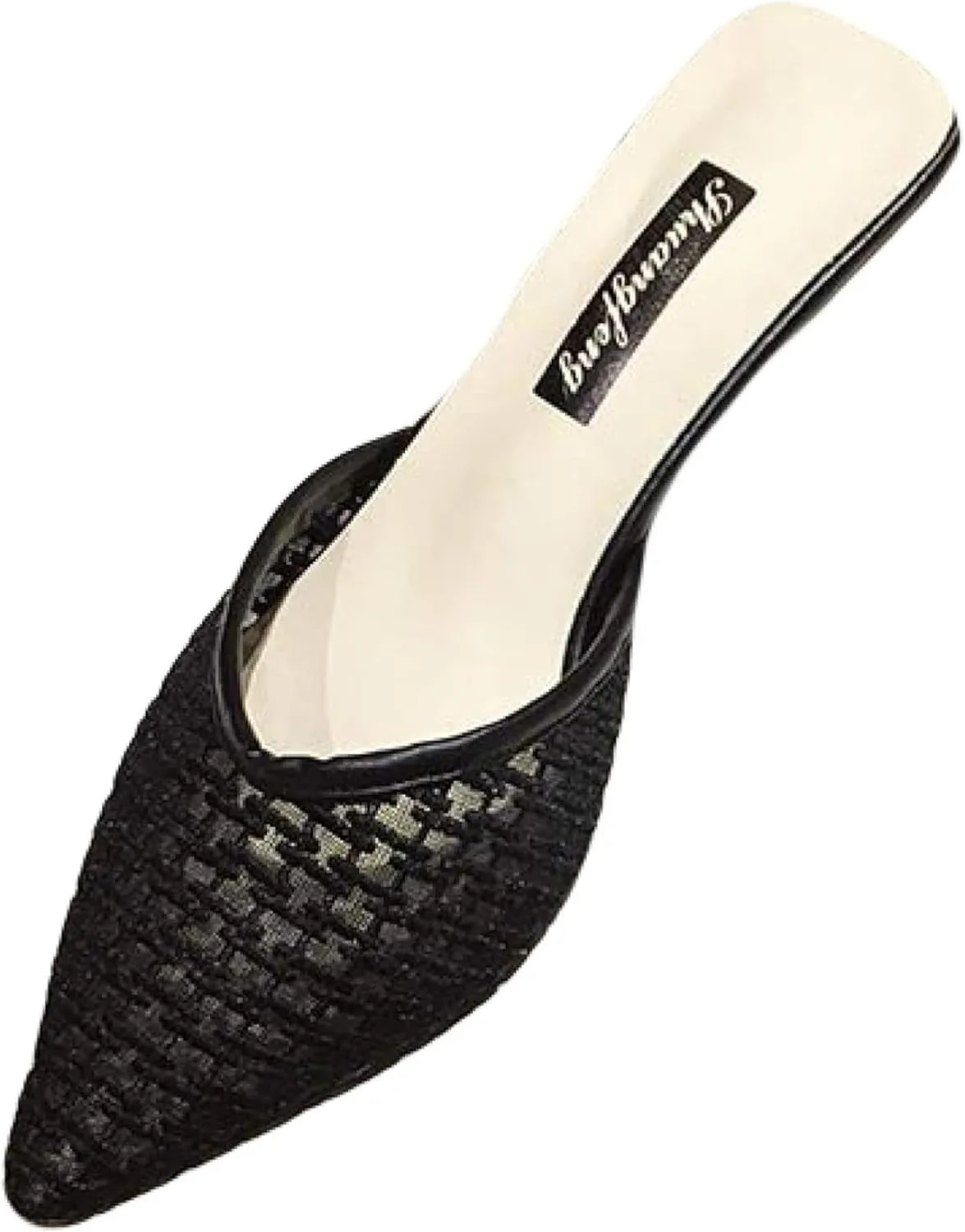 Women's Mule Sandals with Exposed Navel and Small Heels, Girl's Backless Loafer Slippers