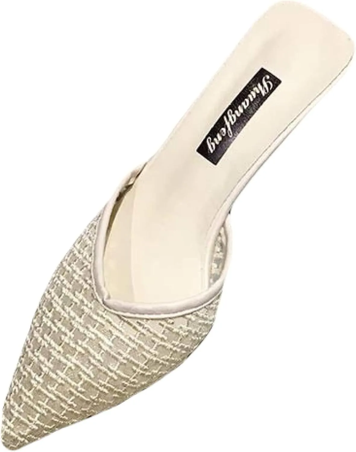 Women's Mule Sandals with Exposed Navel and Small Heels, Girl's Backless Loafer Slippers
