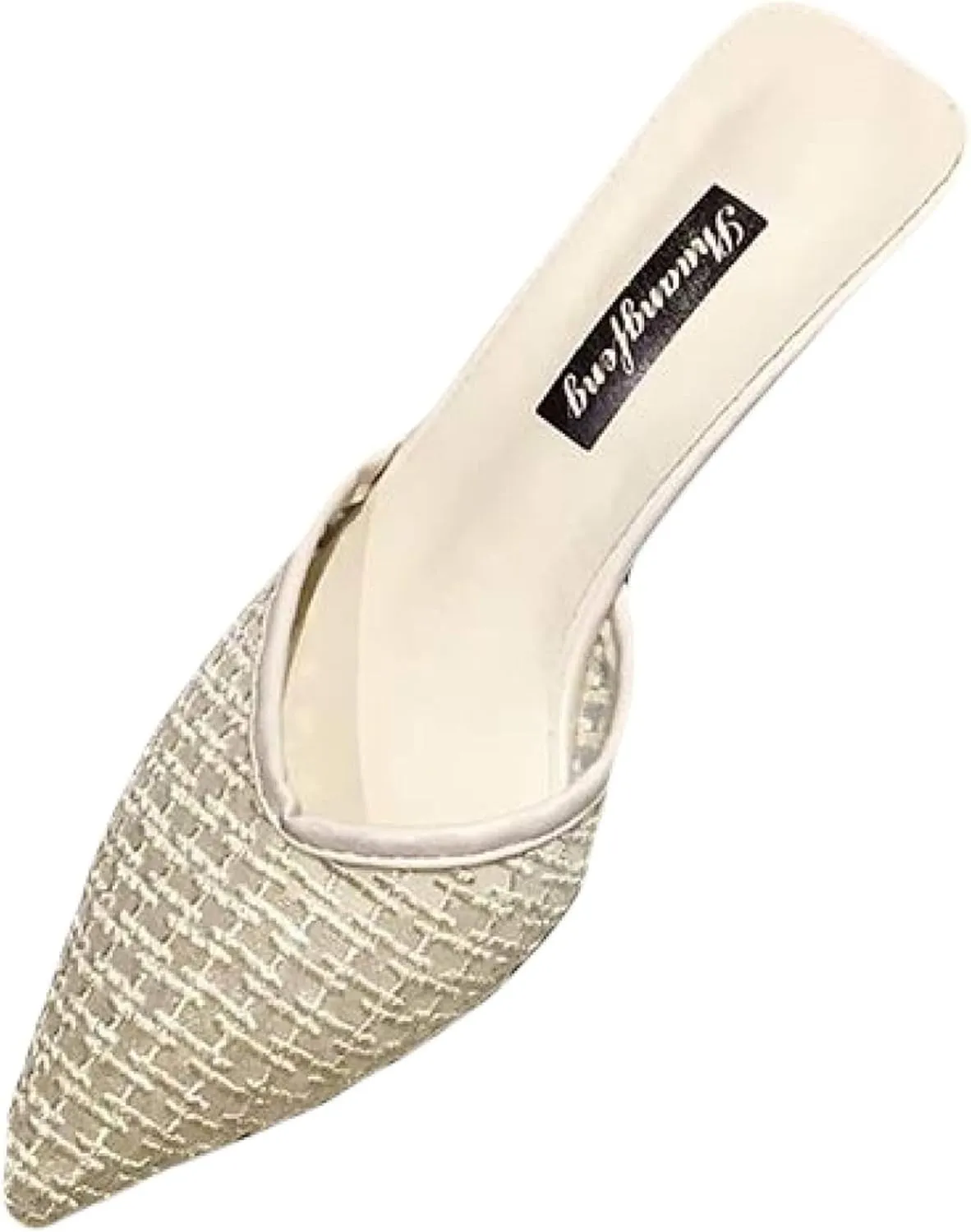 Women's Mule Sandals with Exposed Navel and Small Heels, Girl's Backless Loafer Slippers