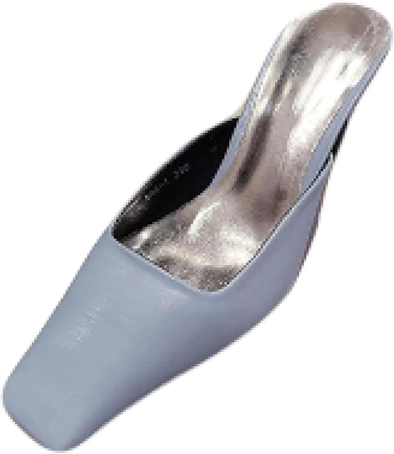 Women's Mule Shoes Fashion PU Leather Square Toe Heels Girls Backless Loafers Walking Mule Sandals