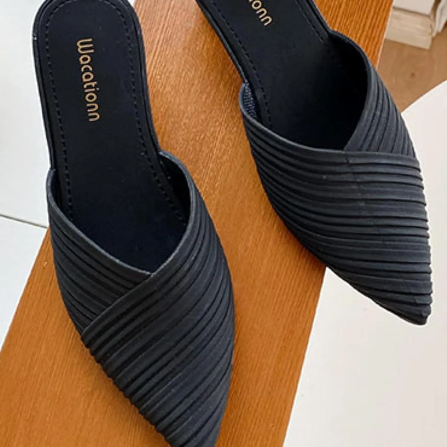 Women's Mule Slippers, Casual Pointed High Heels, Bride's Party Backless Loafers Sandals