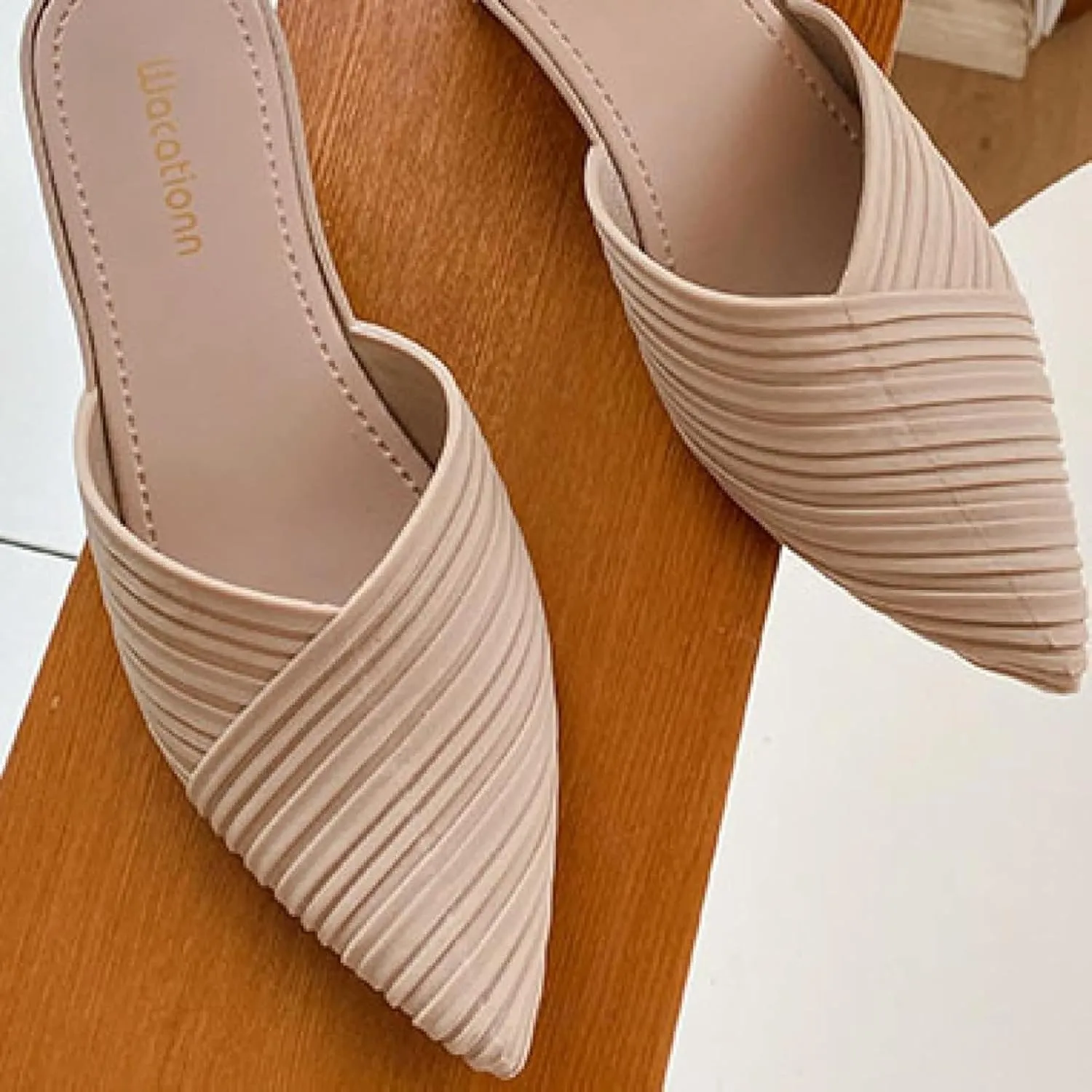 Women's Mule Slippers, Casual Pointed High Heels, Bride's Party Backless Loafers Sandals