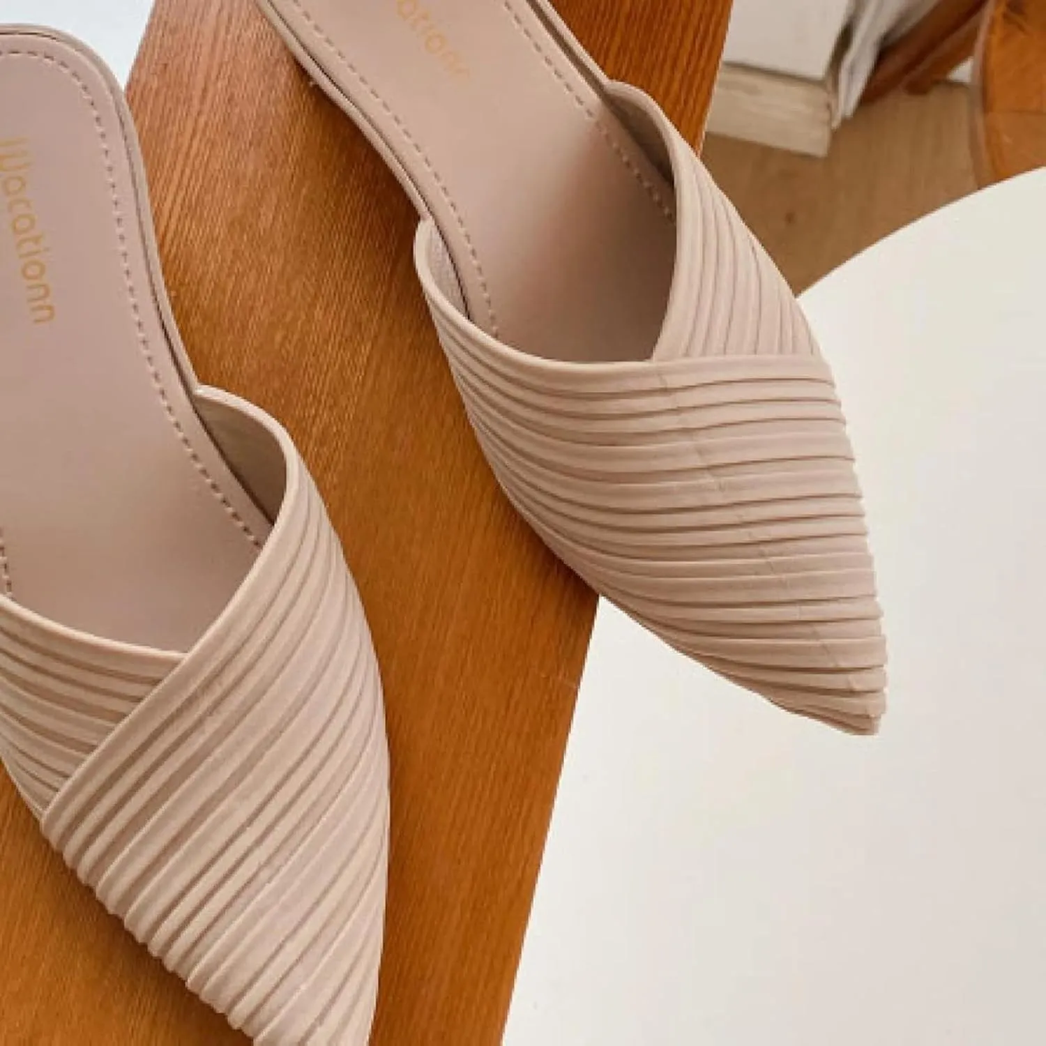 Women's Mule Slippers, Casual Pointed High Heels, Bride's Party Backless Loafers Sandals