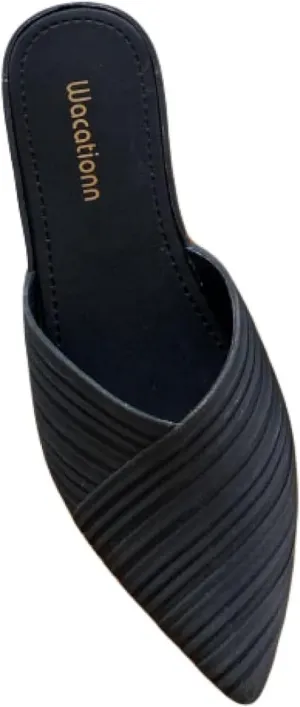 Women's Mule Slippers, Casual Pointed High Heels, Bride's Party Backless Loafers Sandals