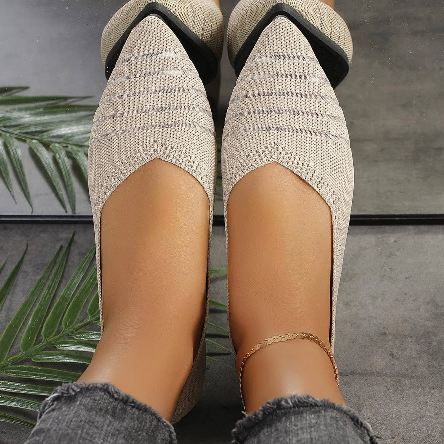 Women's Retro Flat Shoes Flying Weave Round Head Shallow Mouth One Foot Stirrup Single Shoes Work Single Shoes