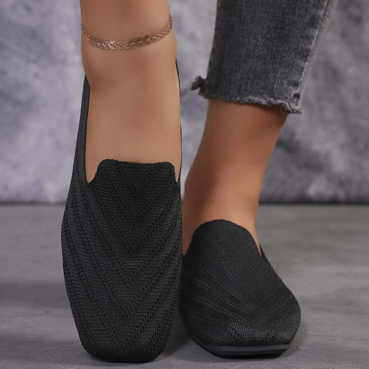 Women's Retro Flat Shoes Flying Weave Round Head Shallow Mouth One Foot Stirrup Single Shoes Work Single Shoes