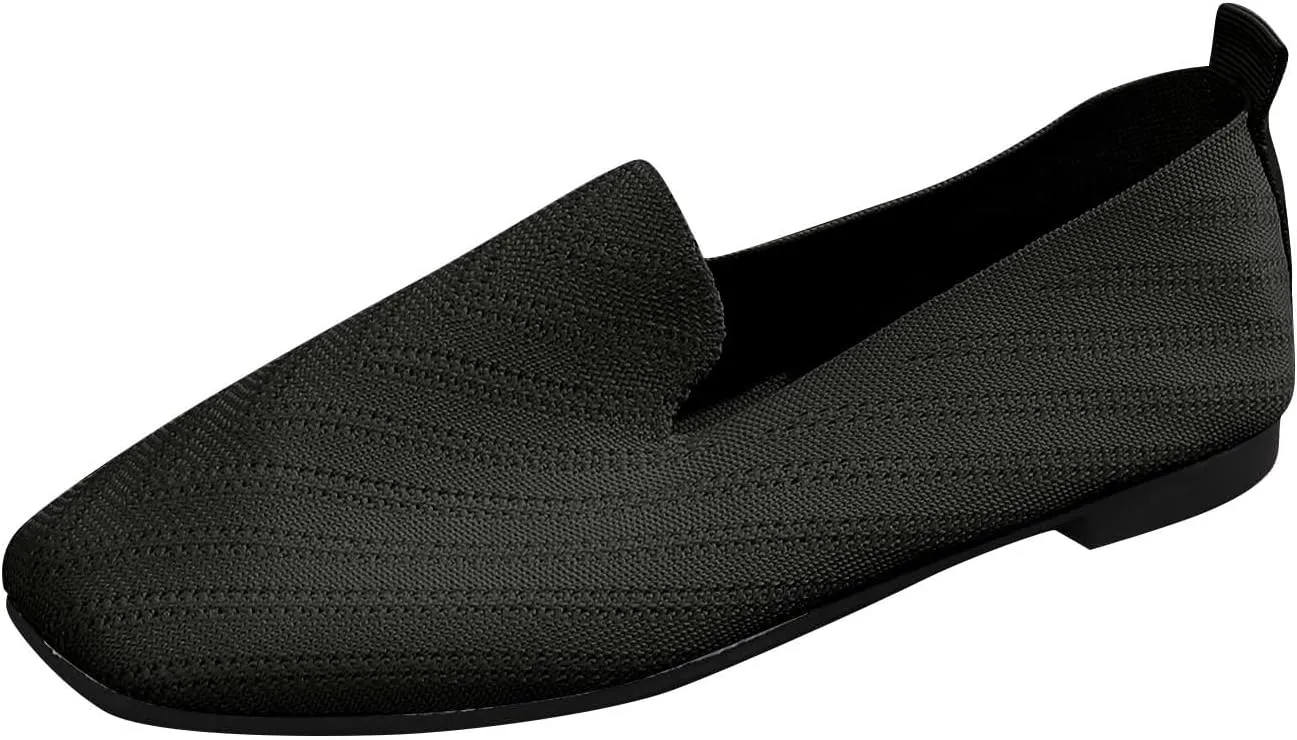 Women's Retro Flat Shoes Flying Weave Round Head Shallow Mouth One Foot Stirrup Single Shoes Work Single Shoes