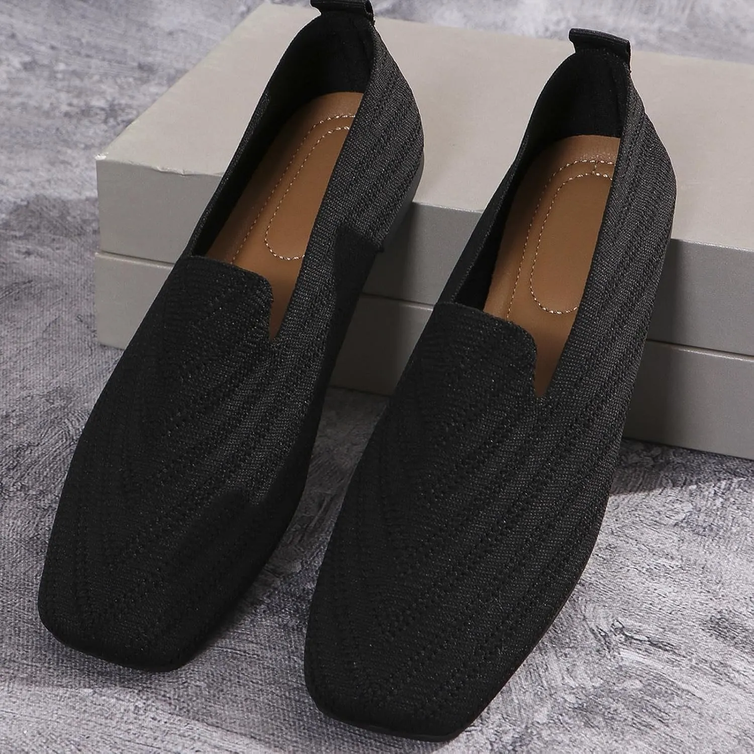 Women's Retro Flat Shoes Flying Weave Round Head Shallow Mouth One Foot Stirrup Single Shoes Work Single Shoes