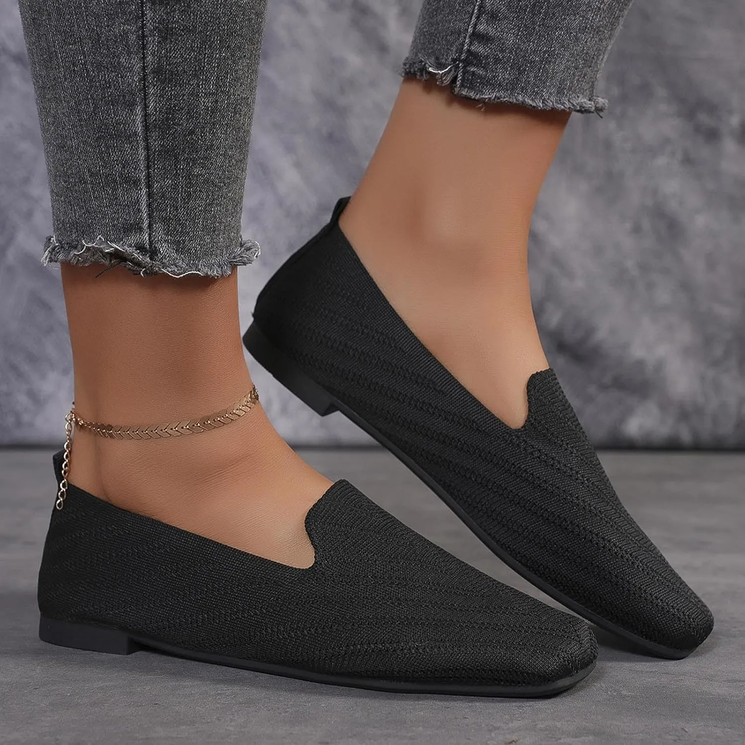 Women's Retro Flat Shoes Flying Weave Round Head Shallow Mouth One Foot Stirrup Single Shoes Work Single Shoes