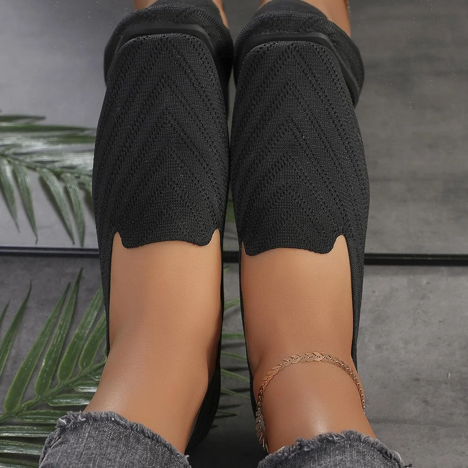 Women's Retro Flat Shoes Flying Weave Round Head Shallow Mouth One Foot Stirrup Single Shoes Work Single Shoes