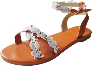 Women's Sandals Open Toe Slingback Shoes Womens Summer Sandals Womens Open Toes Ankle Strap Flat Sandals