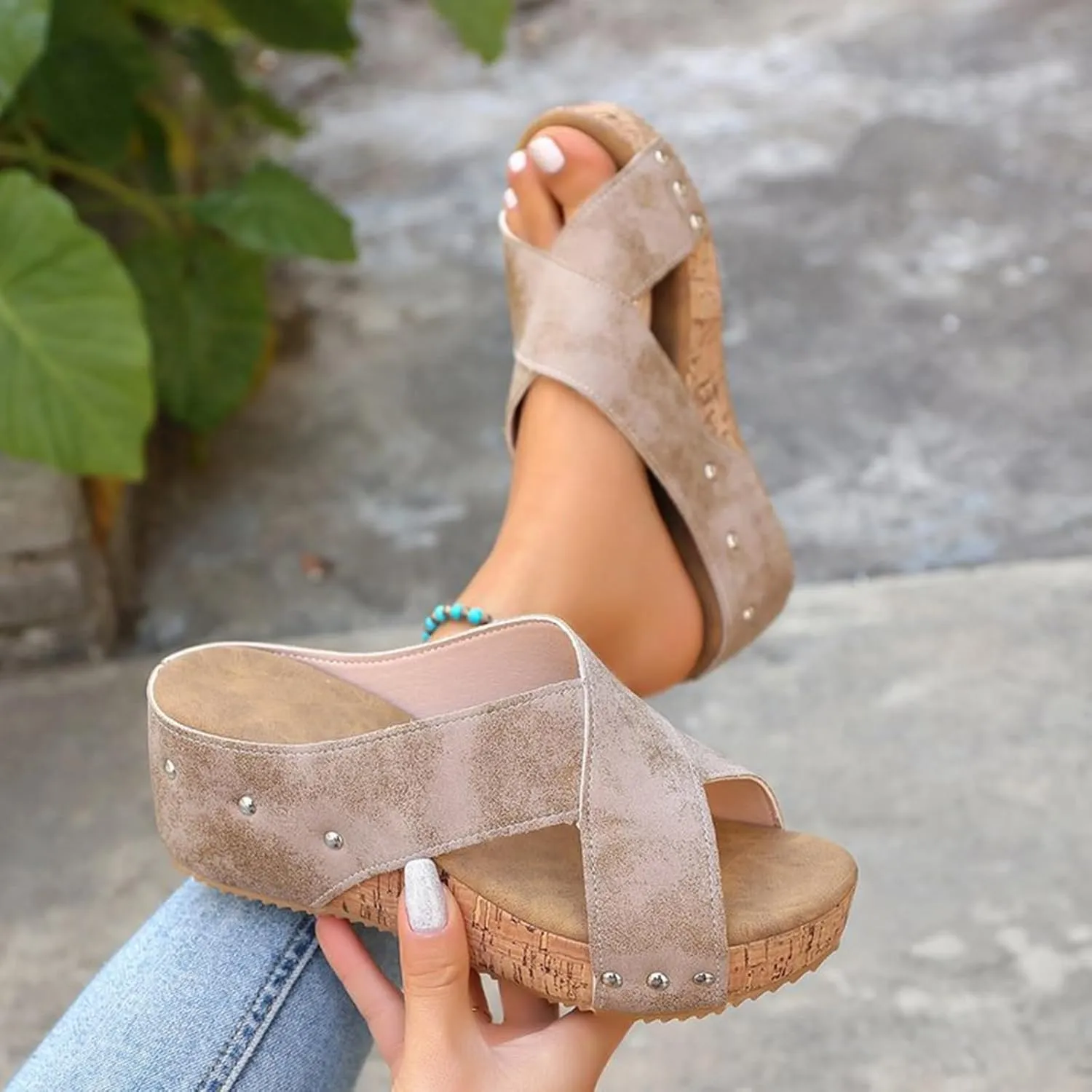 Womens Sandals Platform Wedge Sandals Cork Comfortable Sandal Summer Beach Vacation Shoes Open Toe Sandal 2025