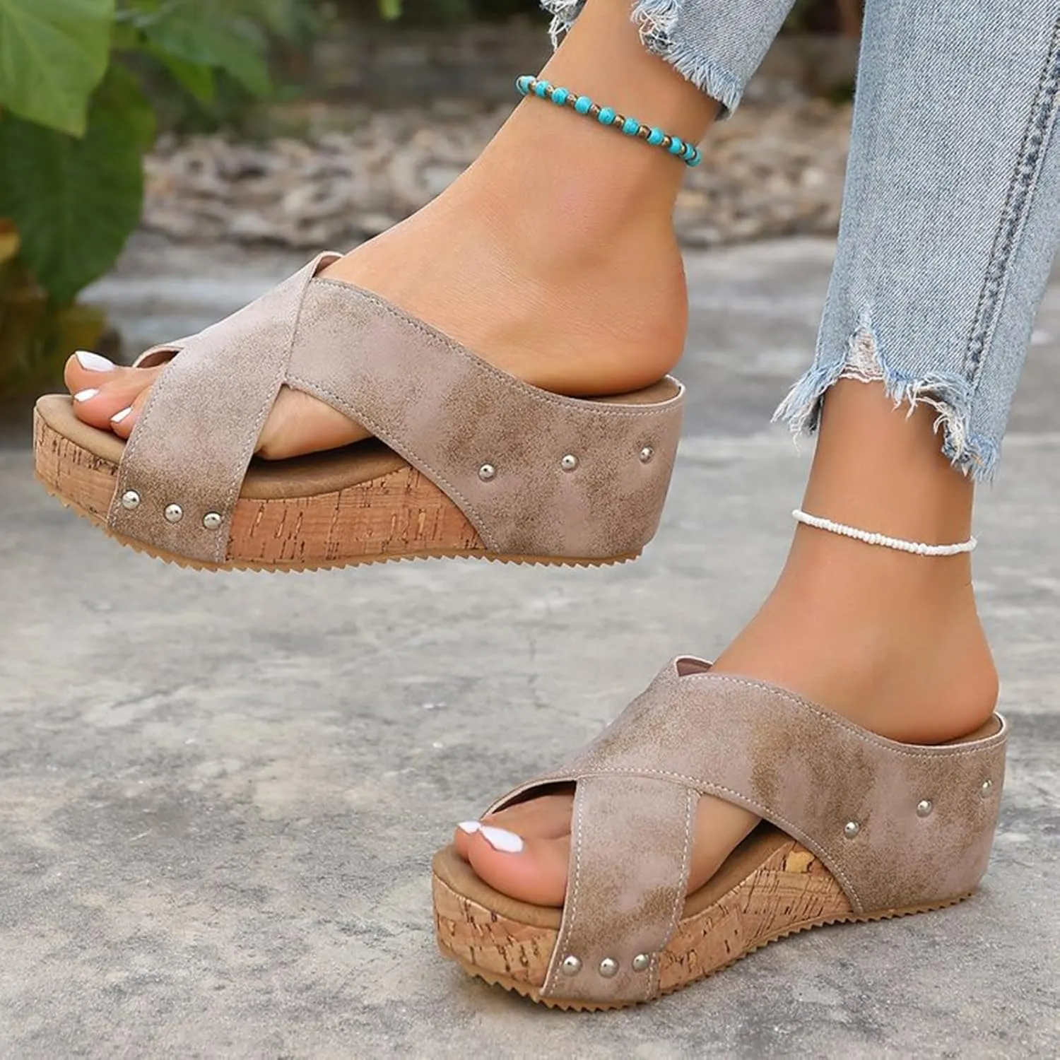 Womens Sandals Platform Wedge Sandals Cork Comfortable Sandal Summer Beach Vacation Shoes Open Toe Sandal 2025