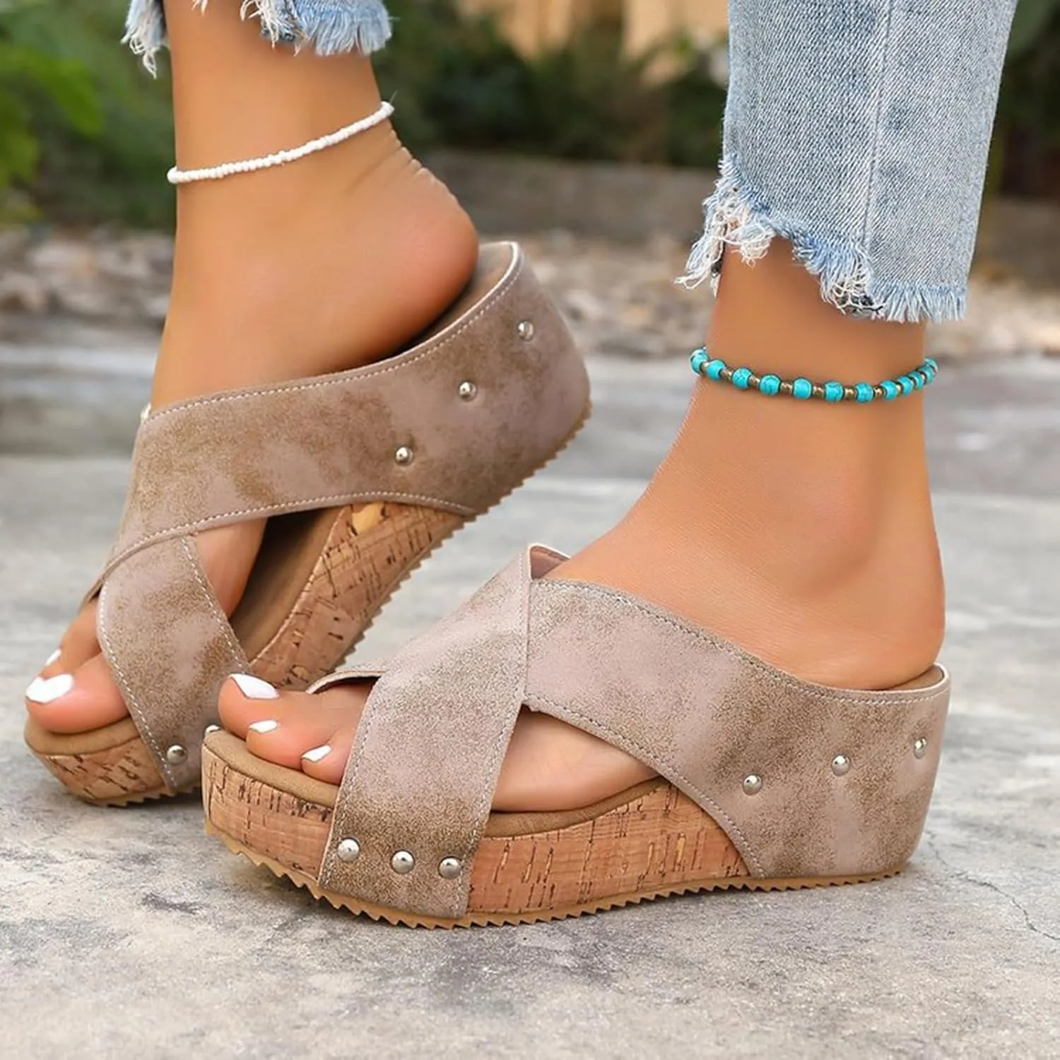 Womens Sandals Platform Wedge Sandals Cork Comfortable Sandal Summer Beach Vacation Shoes Open Toe Sandal 2025