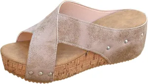 Womens Sandals Platform Wedge Sandals Cork Comfortable Sandal Summer Beach Vacation Shoes Open Toe Sandal 2025