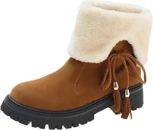 Womens Snow Boots Winter Ankle Boots for Women 2024 White Winter Boots Botas De Invierno Para Mujer Tall Winter Boots for Women Wide Calf of Today