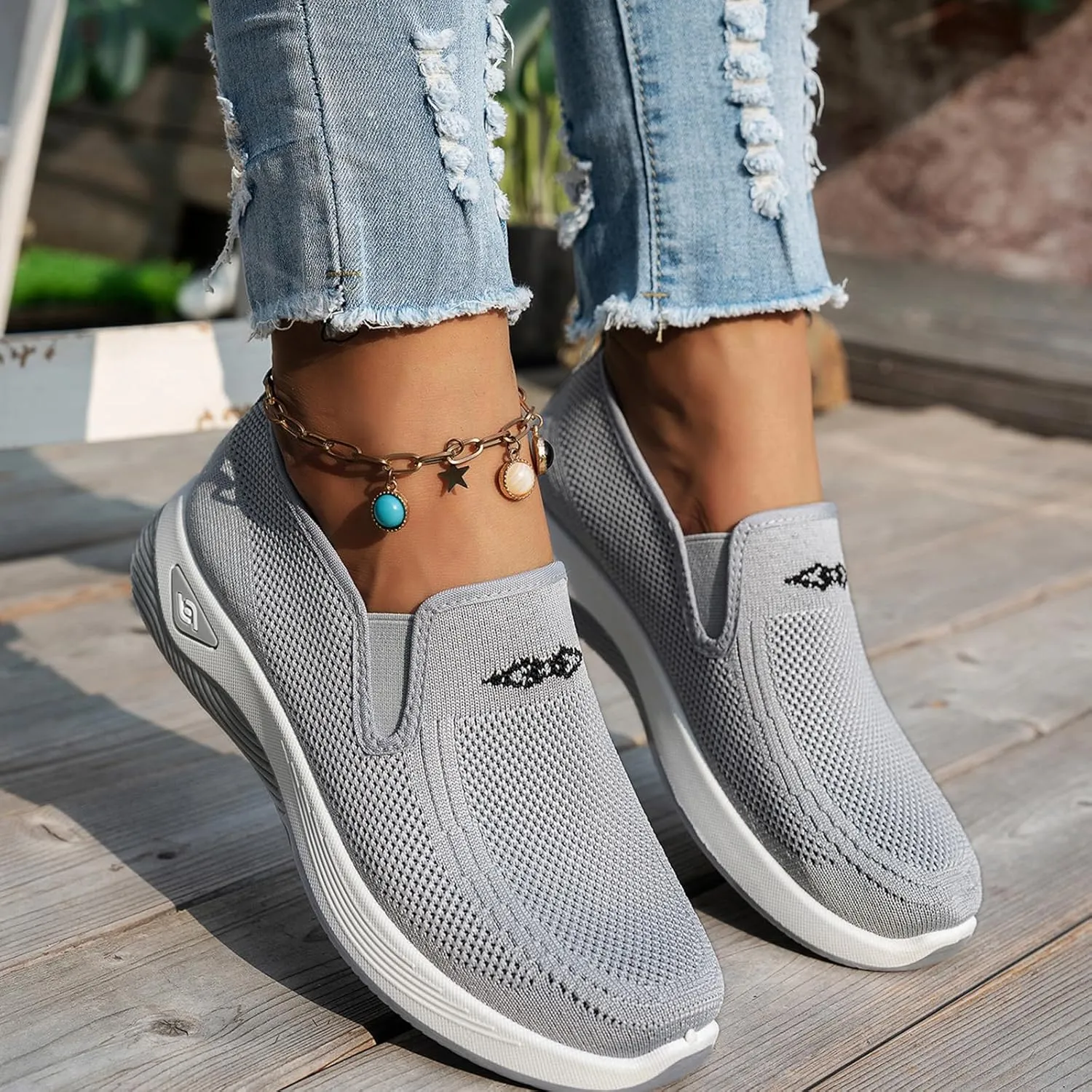 Women's Walking Shoes Slip On Comfort Orthopedic Breathable Go Walking Mesh Athletic Running Sneakers Shoes
